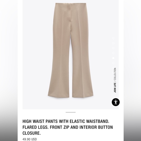 Zara High Waist pants, flared legs. - Picture 2 of 4